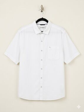 EUC Tommy Bahama White Short-Sleeve Button-Down Shirt